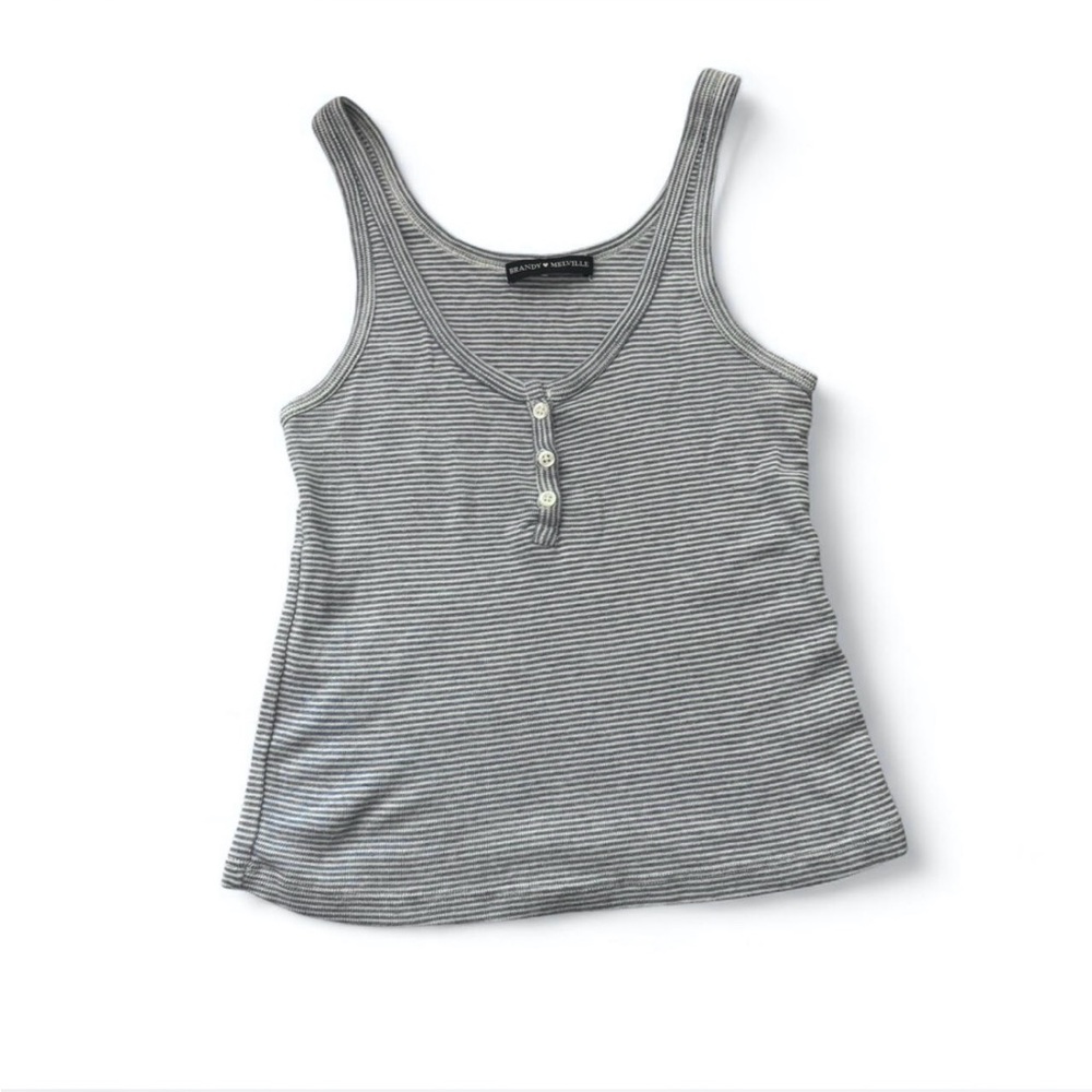 Brandy Melville Blue & White Striped Tank Top